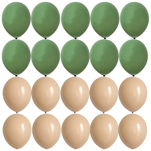 VERSLEH Happy Birthday Ballon 2. 0 STÜCKE 1. 0 Zinch Ballon Kit Retro Grün Weiß Gold Bälle for Geburtstag Hochzeitstag Jüngerung Jungle Sommer Party Decor Home Supplies Luftballons(20pcs 10inch A) von VERSLEH