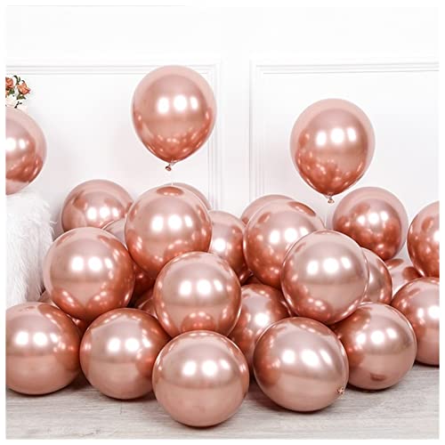 VERSLEH Happy Birthday Ballon 20 stücke 5/10 / 12Inch Rose Gold Champagne Gold Chrome Ballons Chrom Metall Globos Geburtstagsfeier Hochzeit Dekorationen Dusche Luftballons(Rose Gold 1,10inch) von VERSLEH