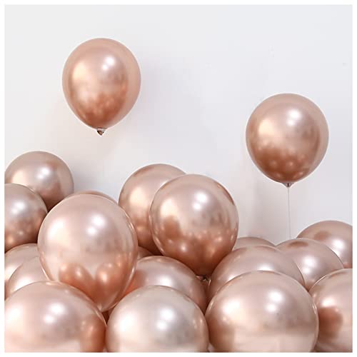 VERSLEH Happy Birthday Ballon 30 stücke 5/10/12 Zoll Metall Latex Ballon golden Silber runde Metall Ballon Geburtstagsfeier hochzeitsballon Dekoration Luftballons(Champagne Gold,12inch) von VERSLEH