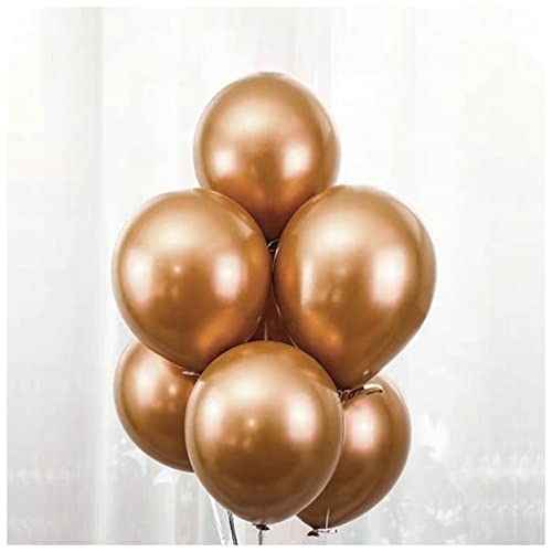 VERSLEH Happy Birthday Ballon 50/100 stücke Metallic Latex Ballons 5/10/12 Zoll Gold Silber Chrome Ballon Hochzeit Geburtstag Dekorationen Gold Party Supplies Luftballons(Rose Gold,5inch) von VERSLEH