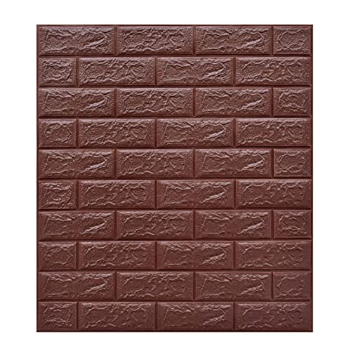 VERSLEH Wandpaneele Selbstklebend 3D Imitation Backsteinwand Papier Anti-Collision Schwamm Wandaufkleber Selbstklebende Tapete Wohnzimmer Aufkleber Home Decoration Wandpaneele Selbstklebend(Brown) von VERSLEH