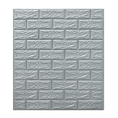 VERSLEH Wandpaneele Selbstklebend 3D Imitation Backsteinwand Papier Anti-Collision Schwamm Wandaufkleber Selbstklebende Tapete Wohnzimmer Aufkleber Home Decoration Wandpaneele Selbstklebend(Gray) von VERSLEH