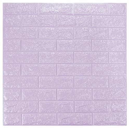 VERSLEH Wandpaneele Selbstklebend 3D Imitation Backsteinwand Papier Anti-Collision Schwamm Wandaufkleber Selbstklebende Tapete Wohnzimmer Aufkleber Home Decoration Wandpaneele Selbstklebend(Purple) von VERSLEH