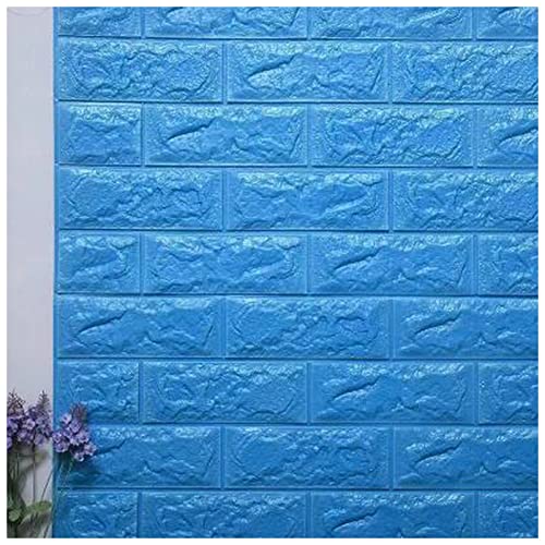 Wandpaneele Selbstklebend 3D Imitation Backsteinwand Papier Anti-Collision Schwamm Wandaufkleber Selbstklebende Tapete Wohnzimmer Aufkleber Home Decoration Wandpaneele Selbstklebend(Dark blue) von VERSLEH