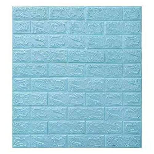 Wandpaneele Selbstklebend 3D Imitation Backsteinwand Papier Anti-Collision Schwamm Wandaufkleber Selbstklebende Tapete Wohnzimmer Aufkleber Home Decoration Wandpaneele Selbstklebend(Light blue) von VERSLEH