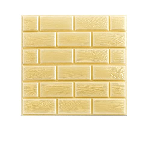 Wandpaneele Selbstklebend 3D Wandaufkleber Schaumziegel Selbstklebende Tapete Wasserdichte Panels Wohnzimmer Schlafzimmer Kinder Badezimmer Wohnkultur Küche TV Wandpaneele Selbstklebend(Gold,32X32cmX2 von VERSLEH