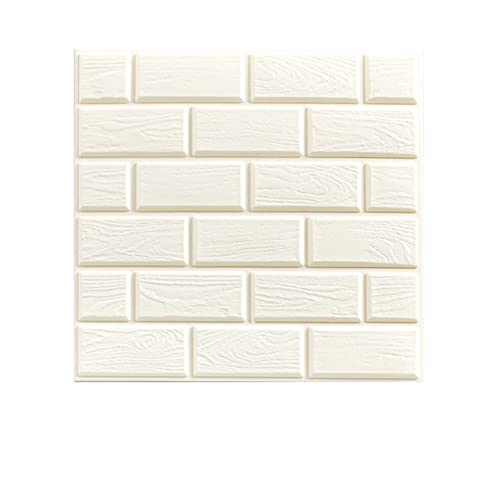 Wandpaneele Selbstklebend 3D Wandaufkleber Schaumziegel Selbstklebende Tapete Wasserdichte Panels Wohnzimmer Schlafzimmer Kinder Badezimmer Wohnkultur Küche TV Wandpaneele Selbstklebend(White,32X32cmX von VERSLEH