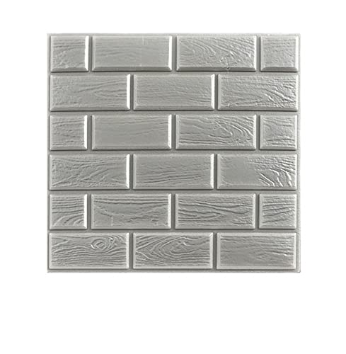 Wandpaneele Selbstklebend 3D Wandaufkleber Schaumziegel Selbstklebende Tapete Wasserdichte Panels Wohnzimmer Schlafzimmer Kinder Badezimmer Wohnkultur Küche TV Wandpaneele Selbstklebend(Silver,32X32cm von VERSLEH