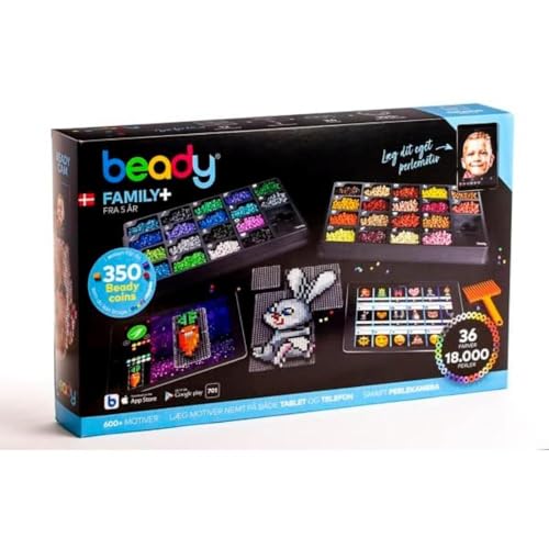 VESTERGAARD Beady - Family+ - 18.000 Perlen, 12 Platten & 1 Scraper (390701) von VESTERGAARD