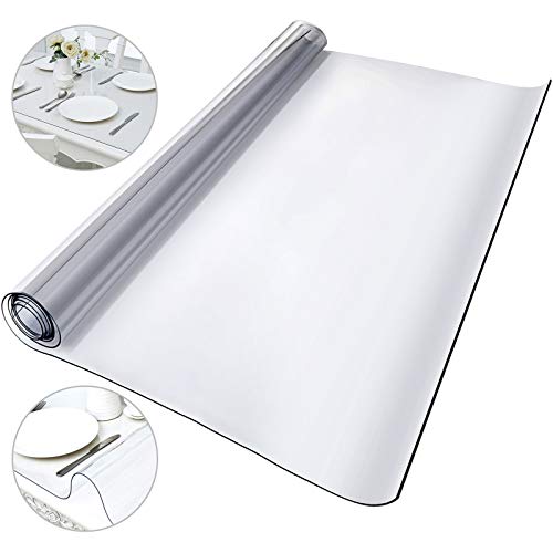 Mophorn 2440x1070mm PVC Tischfolie Transparent 2mm Tischdecke Table Pad PVC Tablecloth Table mat Protector für Esstisch Holztisch von VEVOR