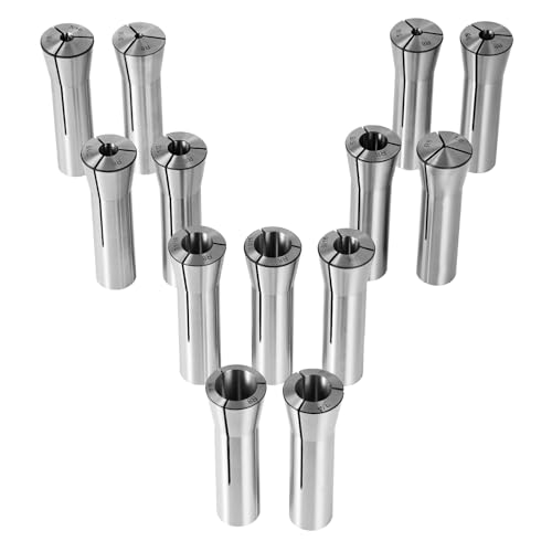 VEVOR 13-teiliger Präzisions-R8-Spannzangensatz, 1/8-7/8 Zoll (3,2-22,2 mm), Kohlenstoffstahl-Spannzangenfutter 30 μm TIR für Fräsmaschinen, Bohrmaschinen, Bohrmaschinen, Bearbeitungszentren von VEVOR