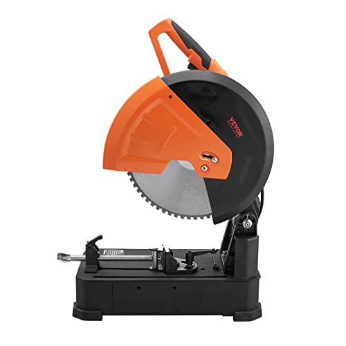 VEVOR 2800 W Kapp- und Gehrungssäge Kreissägeblatt, 35,5 cm, Professional Paneelsäge Kappzugsäge, Sägen Kappsäge Kreissäge Hochwertiges Sägeblatt Kaltschnitt-Kappsäge Orange & Schwarz von VEVOR