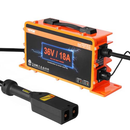 VEVOR 36-Volt-Golfwagen-Batterieladegerät, 18 Ampere, intelligentes Batterieladegerät mit D-Style-Stecker, kompatibel mit Blei-Säure-AGM/Gel/EFB MF NMC LiFePO4-Batterien für EZGO TXT, IP67 von VEVOR