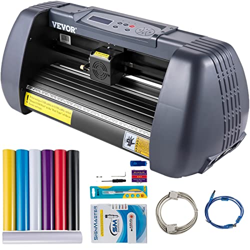 VEVOR 375 mm Vinyl Schneideplotter Papiereinzug, Folienplotter Drucker Vinyl Schneiden Set, Unterstützt DM/PL, HP/GL-Sprache, Abdeckfolie zum Malen und Ätzen, Scrapbook-Papiere PU-Vinyl schneiden von VEVOR