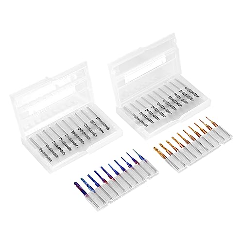 VEVOR 40-teilige Schaftfräser-CNC-Fräser-Bits, 1/8-Zoll-Schaft, CNC-Fräser-Bit-Set, einschließlich 2-schneidigem Flachfräser und Kugelfräser, CNC-Bits mit Nano-Blau-Beschichtung und Titan-Beschichtung von VEVOR