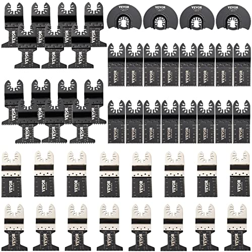 VEVOR 50x Sägeblatter Oszillierendes Zubehör Set HCS+Edelstahl Multitool Segmentsägeblatt 1-3/4 Zoll 1-3/8 Zoll 3-1/2 Zoll Multifunktionswerkzeug Zubehör Set von VEVOR