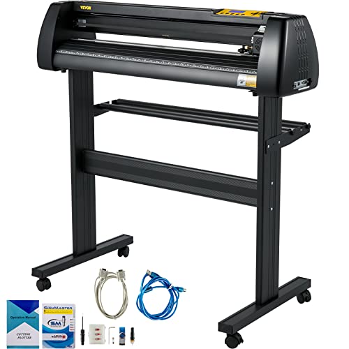 VEVOR 720mm Vinyl Schneideplotter 28Inch Plottermaschine 3 Klingen Vinyl Cutter Plotter Folienplotter Foliendrucker Profi Plotter Cutting mit Signmaster Software mit Ständer für Schilder Papierzufuhr von VEVOR