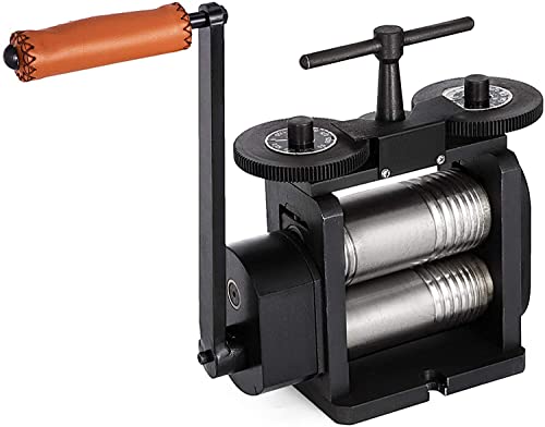 VEVOR Manuelle Kombination Walzwerk Rollenbreite 130 mm Rollendurchmesser 65 mm Flachwalzwerk Maschine, Schmuck Tablettierung quadratische Linienrille, Kombinationswalzwerk Schmuck Design & Reparatur, Schwarz von VEVOR