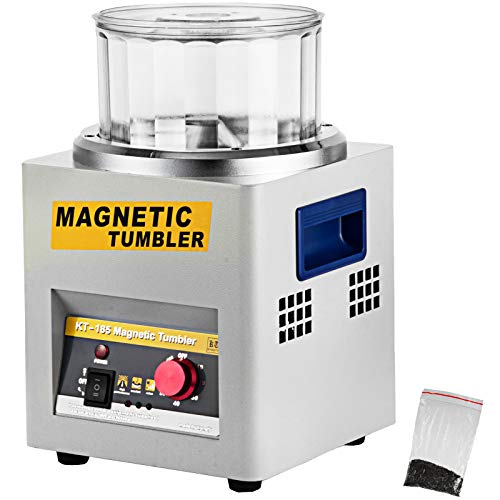 VEVOR Mini KT-185 magnetische Tumbler 180 mm, Schmuck Poliermaschine und Finisher Maschine mit guter Zeitfunktion, schneller Verarbeitungsgeschwindigkeit für Leichtmetall, Nichteisenmetalle, 2000 RPM von VEVOR