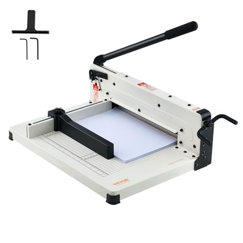 VEVOR Papierschneider manuelle Schneidemaschine (bis A4 Papier 304,8 mm, 400 Blatt), Papierschneidemaschine Hebelschneider, Guillotine-Schere für Papier höchste Präzision Büro Zuhause Schule weiß von VEVOR