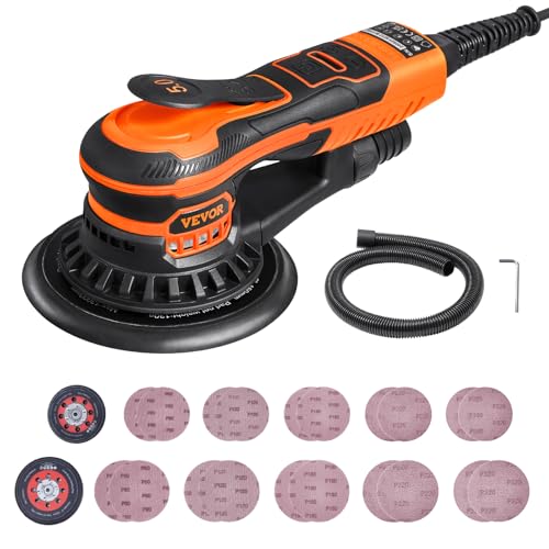 VEVOR Schleifmaschine, 127 & 152 mm bürstenloser elektrischer Exzenterschleifer, 350 W, 6 Gang Schleifgerät, 20 Schleifpapiere, staubdichter Anschluss, Schlauch, zum Holzschleifen VEVOR Schleifmaschine, 127 & 152 mm bürstenloser elektrischer Exzenterschleifer, 350 W, 6 Gang Schleifgerät, 20 Schleifpapiere, staubdichter Anschluss, Schlauch, zum Holzschleifen von VEVOR