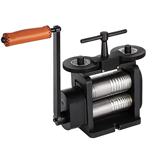 VEVOR Schmuckmühle Kombinierte Mühle 130 mm Breite 65 mm Durchmesser Rollen Manuelle Mühle Markierungswerkzeuge Schmuck für Juweliere und Handwerk von VEVOR