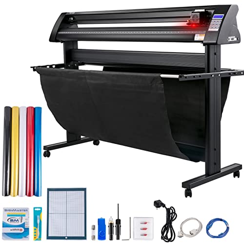 VEVOR Schneideplotter Vinyl 1350 mm Schneideplotter, halbautomatische Vinylschneidemaschine mit Software Signmaster Bodenhalterung, Vinylschneider, präzise Kalibrierung für Vinylpapier, Stoff von VEVOR