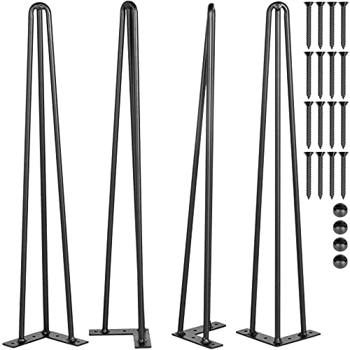 VEVOR Tischbeine aus Karbonstahl, Tischbein-Set, Höhe 66 cm, Möbelbeine mit 4 Gummifüßen, Tischbeine mit Einer Tragkraft von 100 kg für Beistelltische von VEVOR