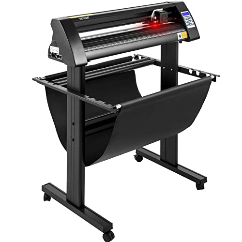 VEVOR Vinyl Schneideplotter 720 mm Folienschneider Schnittgeschwindigkeit 800 mm/s Max. Schnittstärke 3 mm LCD-Anzeige Schrittmotor Schneide Druck Plotter Halbautomatisch 19,7 kg 375mm Cutter Schwarz von VEVOR