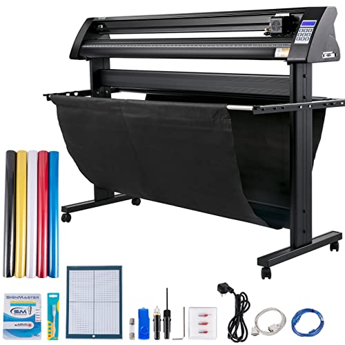 VEVOR Vinyl Schneideplotter Max. Papiereinzug 1350 mm, Folienschneider Max. Schnittbreite 1260 mm, Plotter Schnittgeschwindigkeit 800 mm/s, Halbautomatisch, Signmaster, Windoskompatibel, LCD-Anzeige von VEVOR