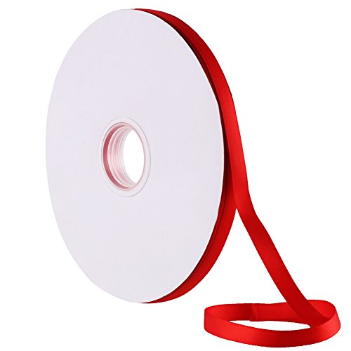 Veylin, Satinband, rot, 100 m x 10 mm, für Weihnachtsdekoration, Hochzeit, Basteln, Geschenkband von VEYLIN