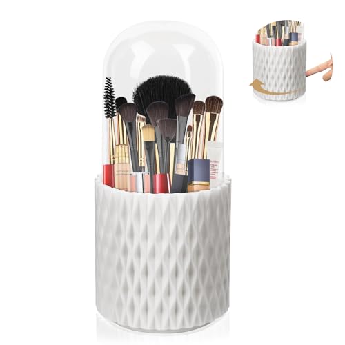 VFANDV Make Up Organizer, 360°Kosmetik Organizer Lidschattenpinsel Lippenstiftetui Schminktisch Organizer 5 Fächer Schminktisch Zubehör Pinsel Aufbewahrung mit Deckel (1) von VFANDV