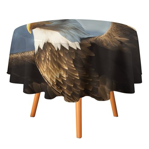 VFKLT Runde Tischdecke, bedruckt, Polyester, maschinenwaschbar, dekorative Tischdecken, Outdoor-Tischdecke für Terrasse, Party, Halloween, 178 x 178 cm von VFKLT