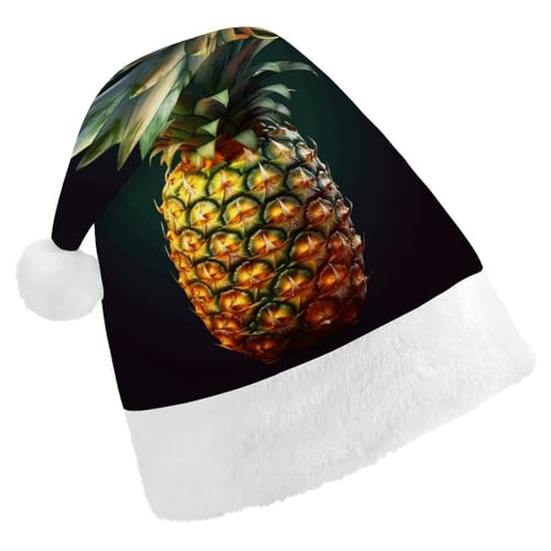 VFMKT Ananas-Weihnachtsmütze, bequem, Plüsch, Weihnachtsmannmütze, extra dick, für Erwachsene, Damen, Herren, Weihnachten, Neujahr, Party, Kopfbedeckung von VFMKT