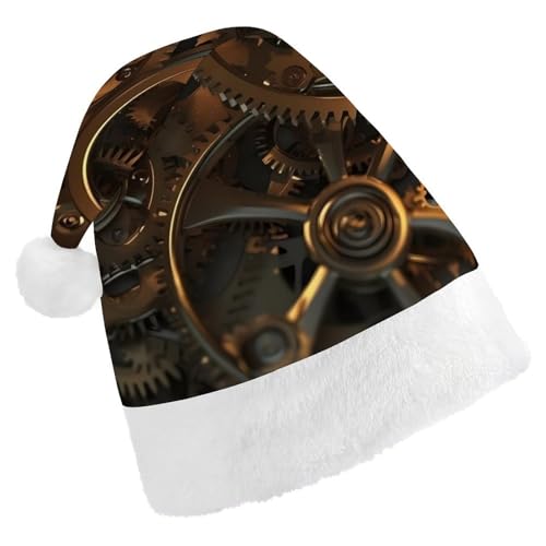 VFMKT Coole Steampunk-Weihnachtsmütze, bequem, Plüsch, Weihnachtsmannmütze, extra dick, für Erwachsene, Damen, Herren, Weihnachten, Neujahr, Party, Kopfbedeckung von VFMKT