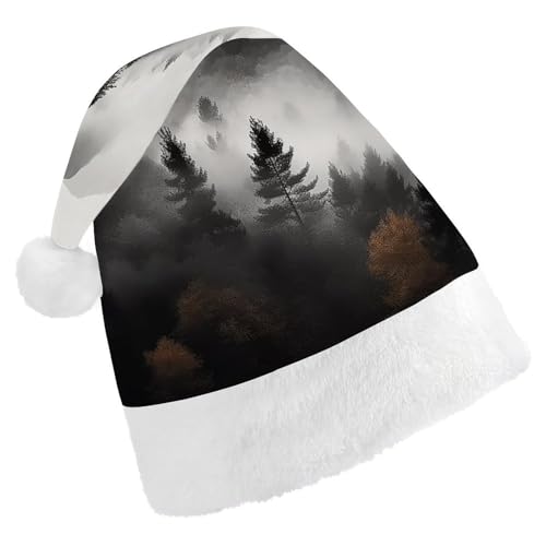 VFMKT Foggy Mountains Weihnachtsmütze, bequem, Plüsch, Weihnachtsmannmütze, extra dick, für Erwachsene, Damen, Herren, Weihnachten, Neujahr, Party, Kopfbedeckung von VFMKT