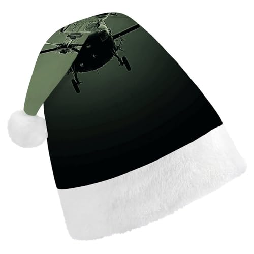 VFMKT Helikopter-Weihnachtsmütze, bequem, Plüsch, Weihnachtsmannmütze, extra dick, für Erwachsene, Damen, Herren, Weihnachten, Neujahr, Party, Kopfbedeckung von VFMKT