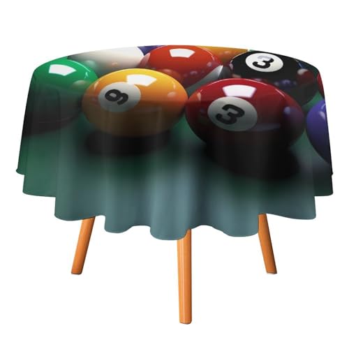 VFMKT Runde Billard-Tischdecke, 178 x 177,8 cm, wasserdicht, knitterfrei, schmutzabweisend, waschbar, Tischdecke für Picknick, Party, Esszimmer, Heimdekoration von VFMKT