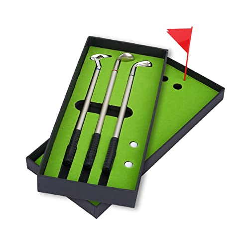 VGEBY Golf Pen Golfbälle Set, Mini Desktop Golfball Stift Geschenk Golfstifte Set Minigolfbälle Kugelschreiber Golf und Flag Geschenkbox Schreibwaren Dekorationen für Golfer Fans von VGEBY