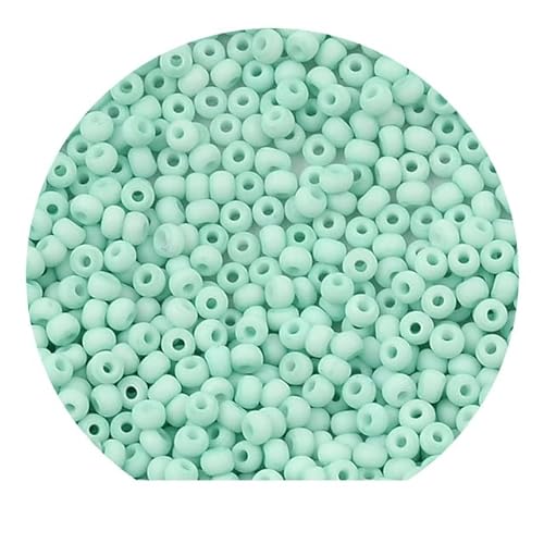 500 Stück 0,3 cm matte Farbe Glas Rocailles Perlen 8/0 gleichmäßige runde Abstandsperlen für DIY-Schmuckherstellung-MA309-Ca. 500 Stück 11 g von VGHJYNM