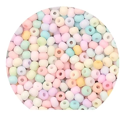 500 Stück 0,3 cm matte Farbe Glas Rocailles Perlen 8/0 gleichmäßige runde Abstandsperlen für DIY-Schmuckherstellung-MA321-Ca. 1000 Stück 22 g von VGHJYNM