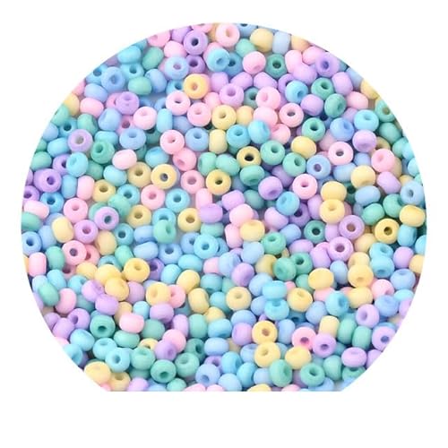 500 Stück 0,3 cm matte Farbe Glas Rocailles Perlen 8/0 gleichmäßige runde Abstandsperlen für DIY-Schmuckherstellung-MA328-Ca. 500 Stück 11 g von VGHJYNM