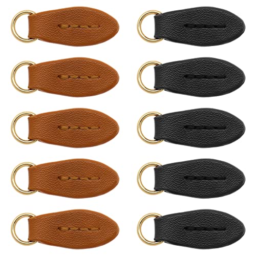 VGOL 10 Stück Leaf Zip Pull Ersatz Leather Leaf Zipper Pull Zipper Heads Zipper Extension Pendant for Luggage Handbags Bags Clothing von VGOL