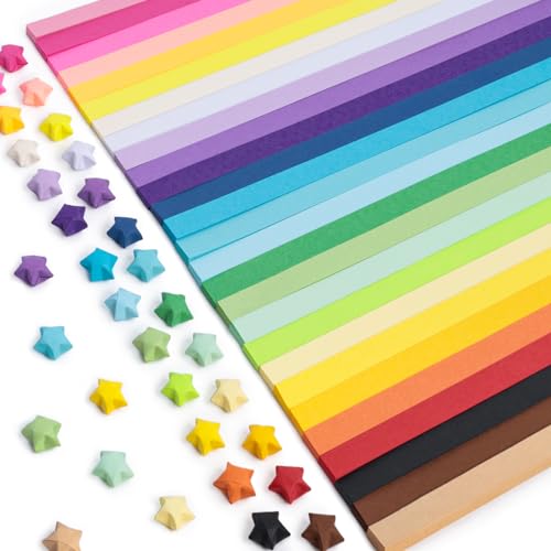 VGOODALL 1030 Stück Origami Sterne Papier, Papierstreifen Origamipapier für Basteln DIY Dekoration Geschenk 27 Farben von VGOODALL