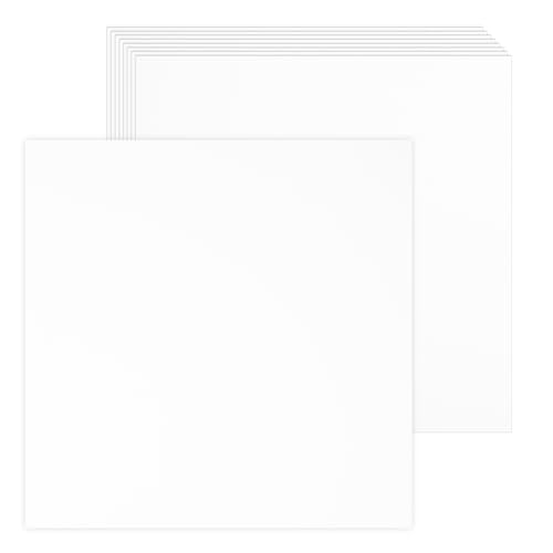 VGOODALL 20 Blatt Weißes Tonpapier, 30,5 x 30,5cm Konstruktionspapier Weißes Scrapbook-Papier Kartonpapier für Basteln Kartenherstellung von VGOODALL