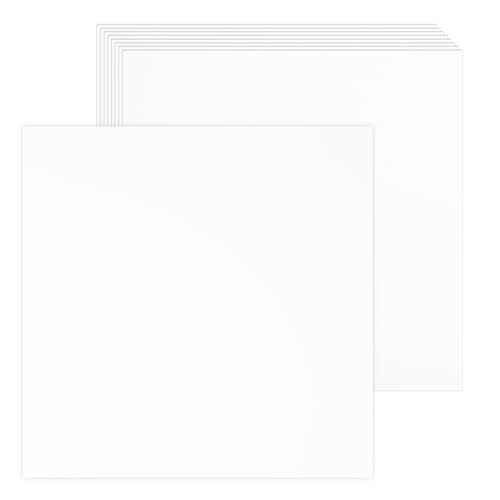 VGOODALL Dickes Papier zum Drucken, 20 Blatt Kartonpapier Fotokarton 30,5 x 30,5cm Tonkarton Pappe für Kartenherstellung, Handwerk, Scrapbooking Weiß 300gsm von VGOODALL