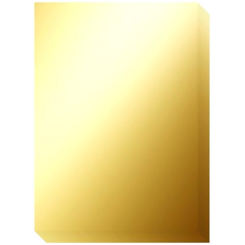 VGOODALL 60 Blatt Metallic Gold Kartonpapier, Goldenes Papierfolienbrett 29,7 x 21 cm Goldenes Glitzerpapier für Kartengestaltung Einladungen Dekorationen von VGOODALL