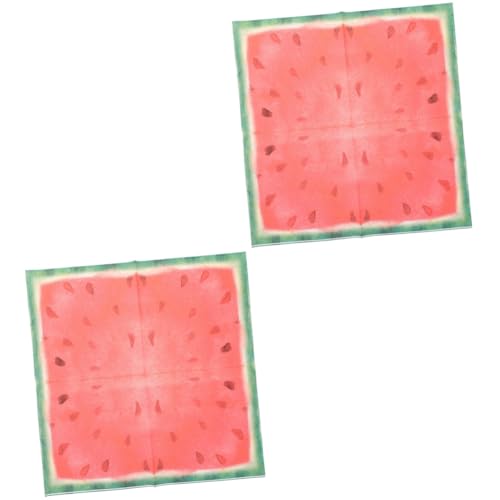 2 Sätze Wassermelonen-partytücher Party Dekoration Papierhandtücher Fruchtig Essbar Obst Hochzeit Deko Seidenpapier Partytischservietten Hotel-desktop-servietten Rot 40 Stück * 2 VICASKY von VICASKY