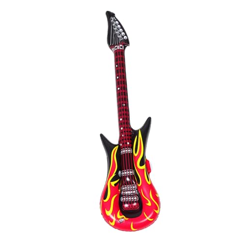 2St aufblasbare gitarre party gitarre sicher für halloween luftballons Aufblasbare Musikinstrumente für Kostümgitarre mit Gurt PVC rot VICASKY von VICASKY