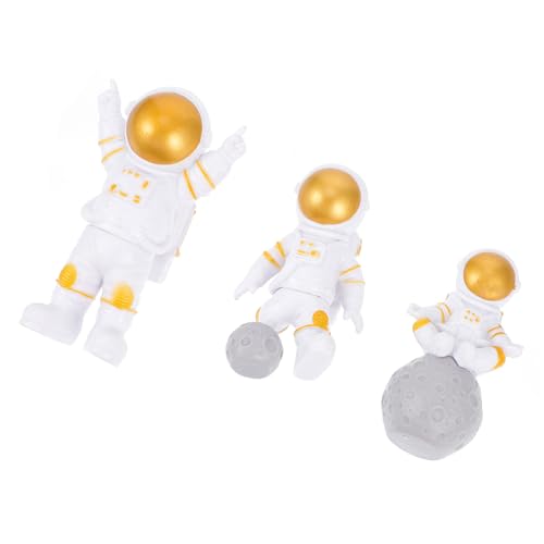 VICASKY 3 Stück Astronauten Ornamente Kuchen Astronauten Weltraum Spielzeug Kuchen Astronautenskulpturen Mini Astronauten Ornament Astronautenfiguren Astronauten von VICASKY